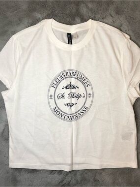 H&M White Divided Top